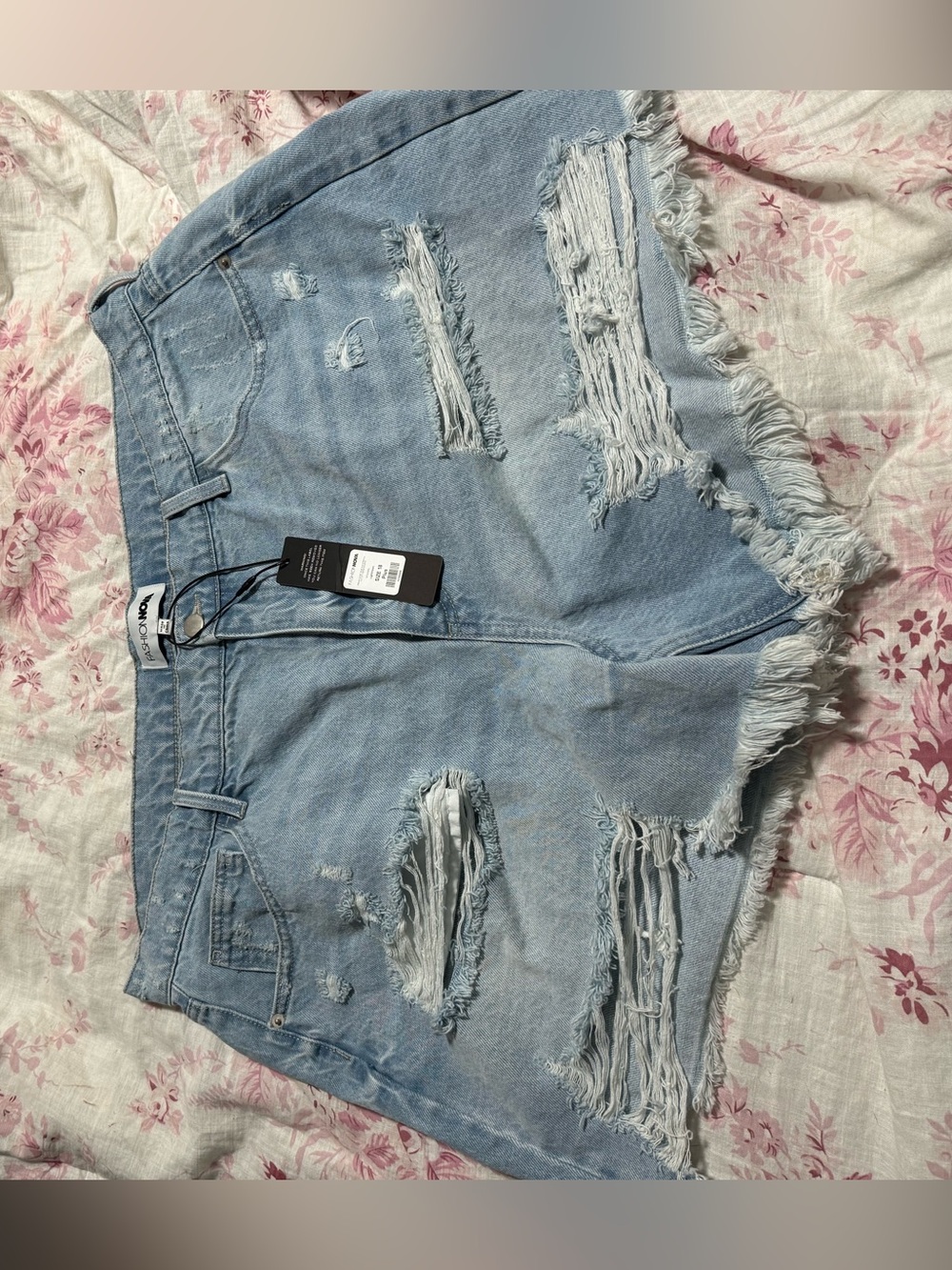 Fashion Nova Light Blue High-Rise Distressed Women's Jeans